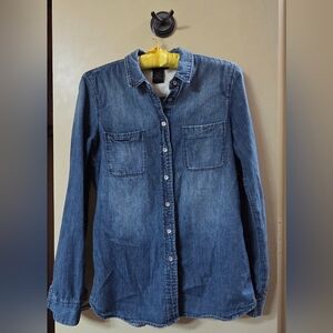 Calvin Klein Blue Denim Button Down Shirt